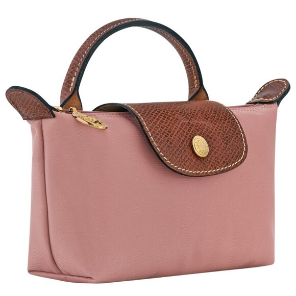 NEW Longchamp Le Pliage Original Pouch With Handle in Pink Tea - Recycled Canvas - Picture 2 of 6